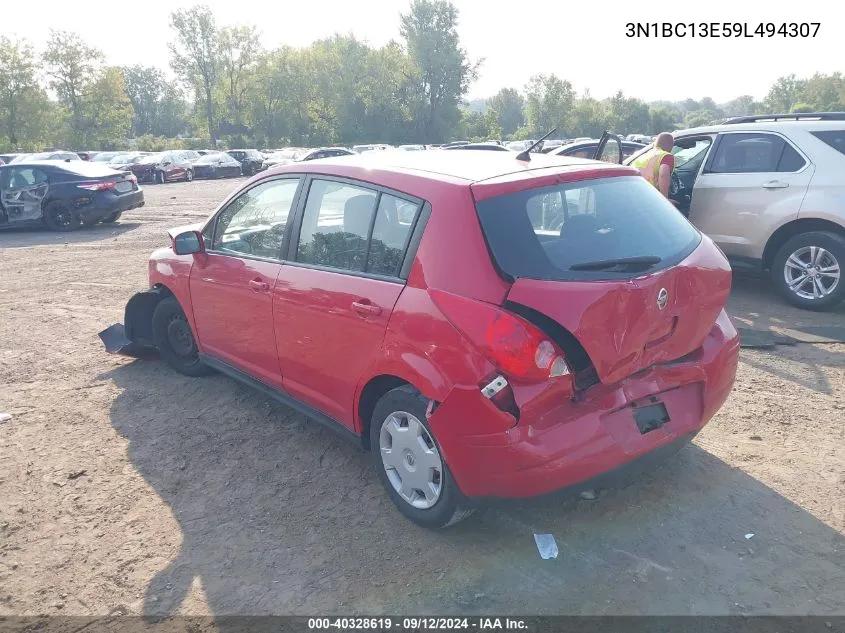 2009 Nissan Versa S/Sl VIN: 3N1BC13E59L494307 Lot: 40328619