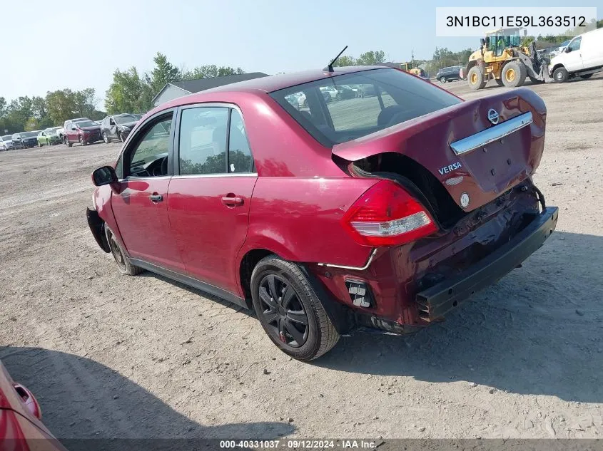 2009 Nissan Versa 1.8S VIN: 3N1BC11E59L363512 Lot: 40331037