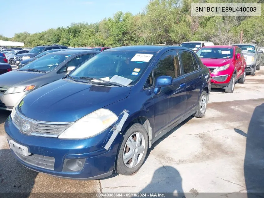 2009 Nissan Versa 1.8S VIN: 3N1BC11E89L440003 Lot: 40383604