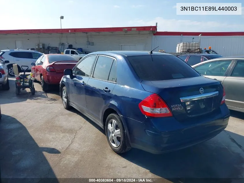 2009 Nissan Versa 1.8S VIN: 3N1BC11E89L440003 Lot: 40383604