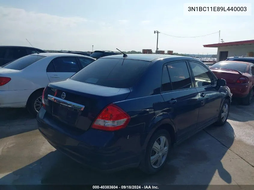 2009 Nissan Versa 1.8S VIN: 3N1BC11E89L440003 Lot: 40383604