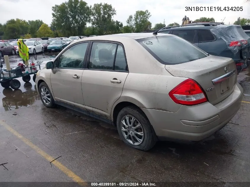 2009 Nissan Versa 1.8S VIN: 3N1BC11E19L434205 Lot: 40399181