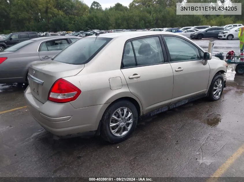 2009 Nissan Versa 1.8S VIN: 3N1BC11E19L434205 Lot: 40399181