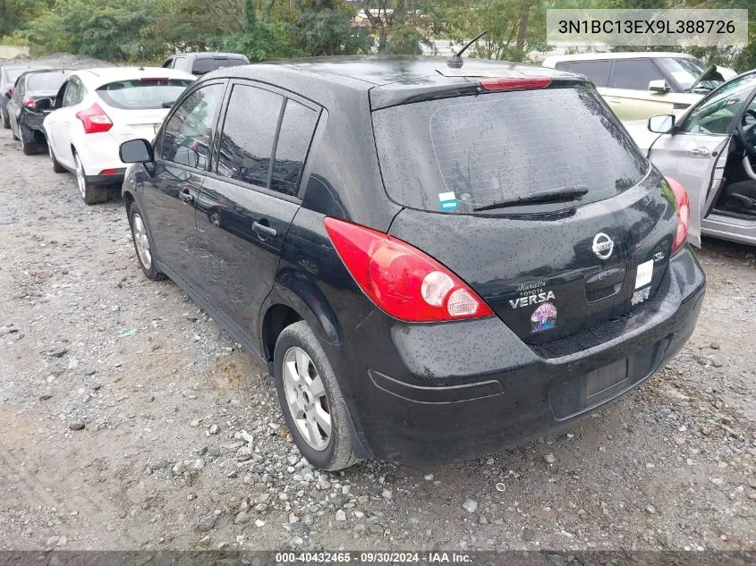 2009 Nissan Versa 1.8Sl VIN: 3N1BC13EX9L388726 Lot: 40432465