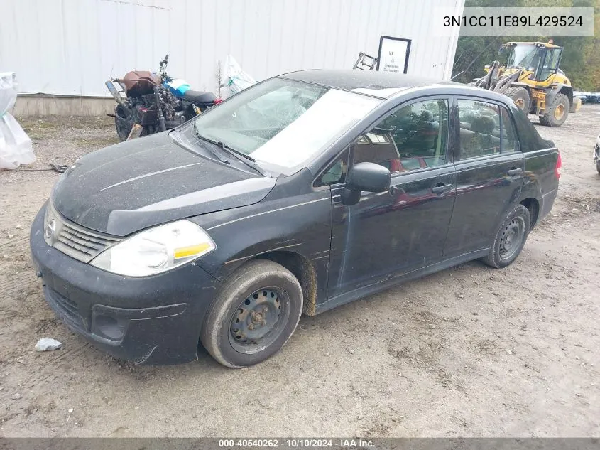 2009 Nissan Versa 1.6 Base VIN: 3N1CC11E89L429524 Lot: 40540262