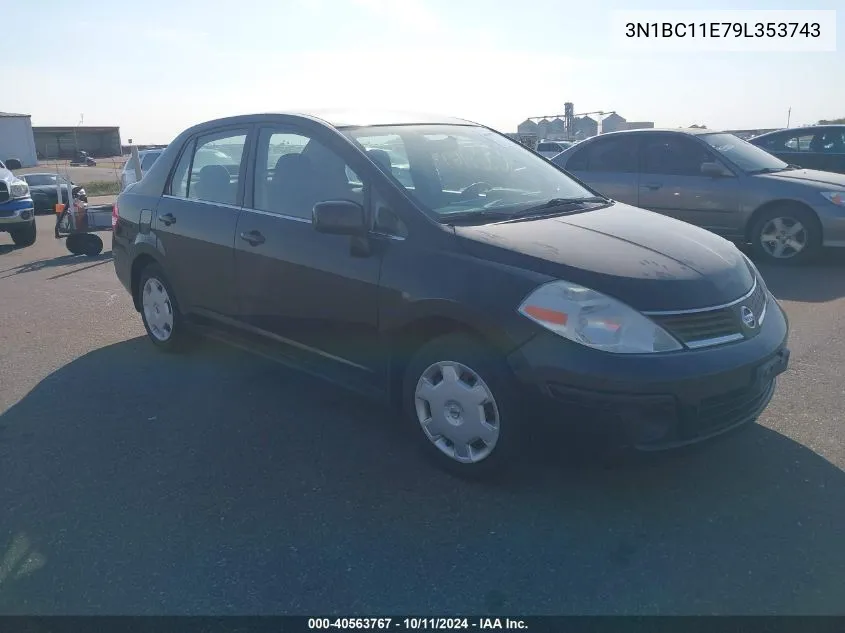 2009 Nissan Versa 1.8S VIN: 3N1BC11E79L353743 Lot: 40563767