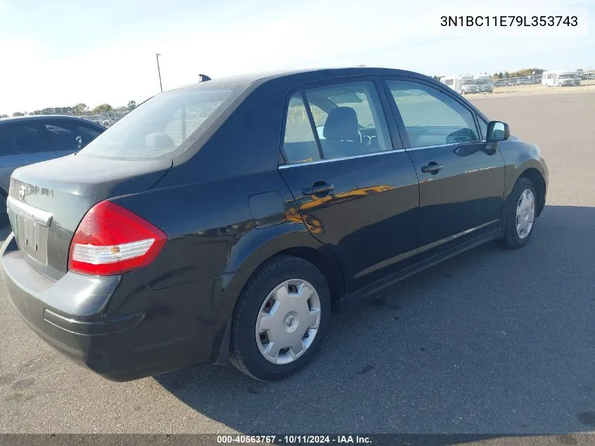 2009 Nissan Versa 1.8S VIN: 3N1BC11E79L353743 Lot: 40563767