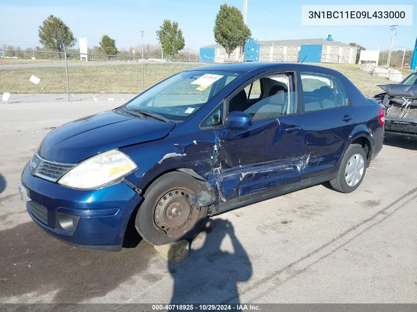 2009 Nissan Versa 1.8S VIN: 3N1BC11E09L433000 Lot: 40718925