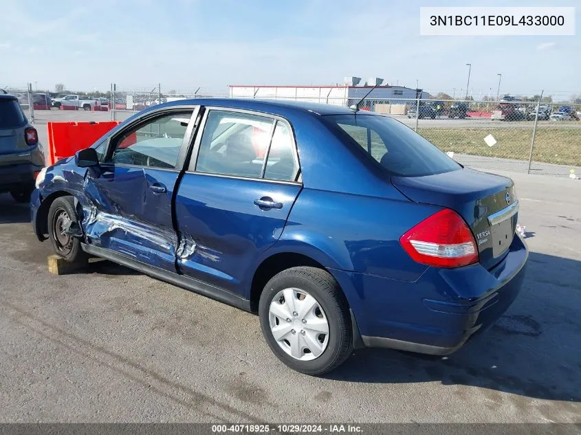 2009 Nissan Versa 1.8S VIN: 3N1BC11E09L433000 Lot: 40718925