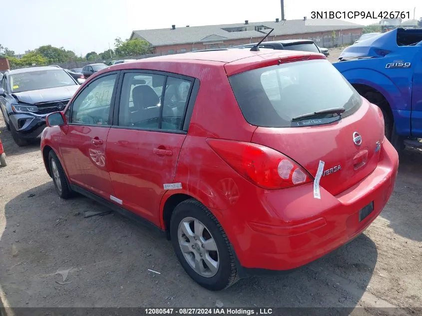 2010 Nissan Versa 1.8Sl VIN: 3N1BC1CP9AL426761 Lot: 12080547