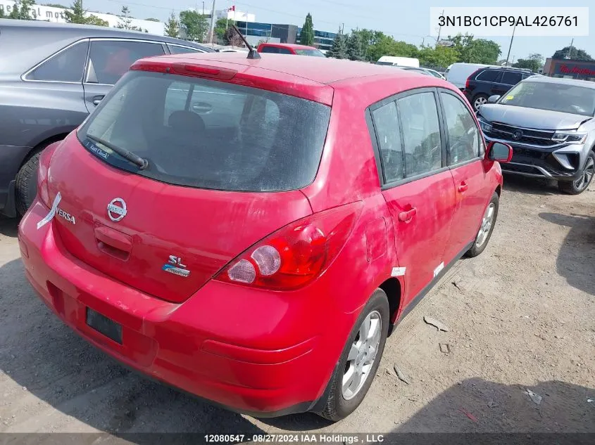 2010 Nissan Versa 1.8Sl VIN: 3N1BC1CP9AL426761 Lot: 12080547