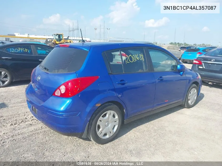 2010 Nissan Versa S/Sl VIN: 3N1BC1CP4AL357087 Lot: 12081638