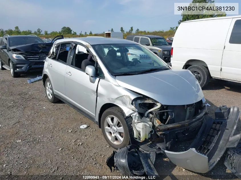 2010 Nissan Versa S/Sl VIN: 3N1BC1CP4AL381230 Lot: 12099943