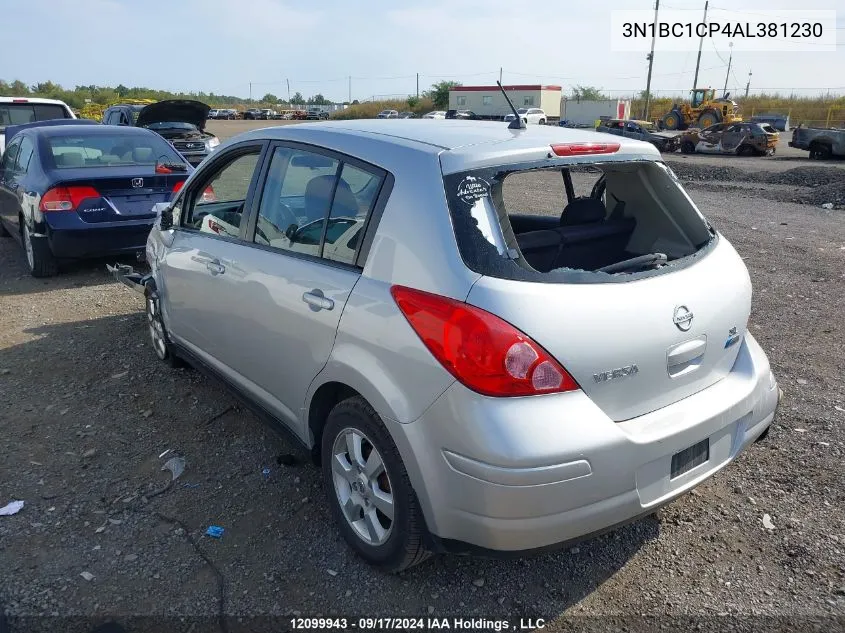 2010 Nissan Versa S/Sl VIN: 3N1BC1CP4AL381230 Lot: 12099943