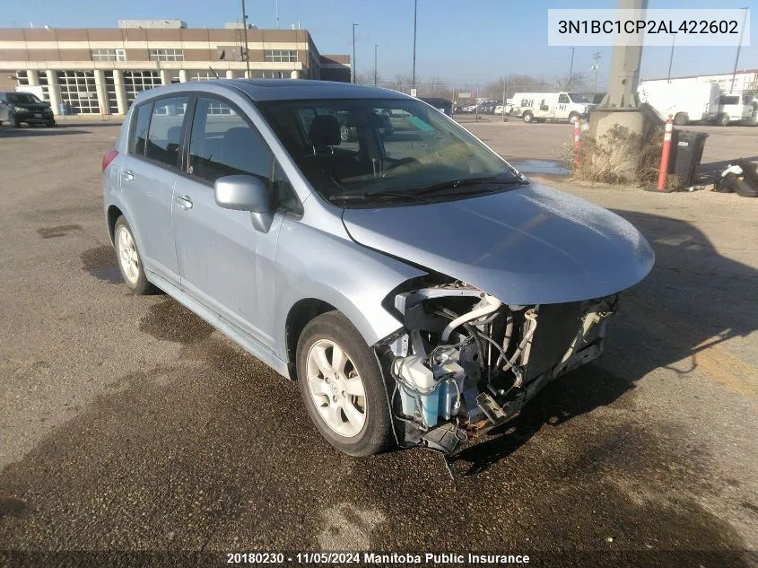 2010 Nissan Versa 1.8 Sl VIN: 3N1BC1CP2AL422602 Lot: 20180230