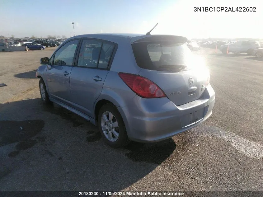 3N1BC1CP2AL422602 2010 Nissan Versa 1.8 Sl