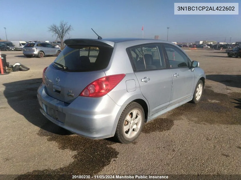 2010 Nissan Versa 1.8 Sl VIN: 3N1BC1CP2AL422602 Lot: 20180230