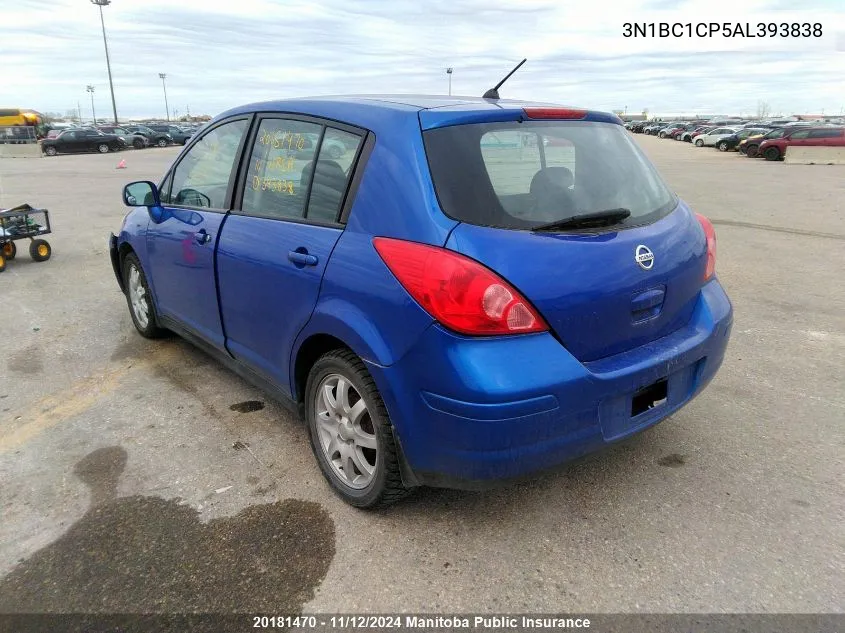 2010 Nissan Versa 1.8 S VIN: 3N1BC1CP5AL393838 Lot: 20181470