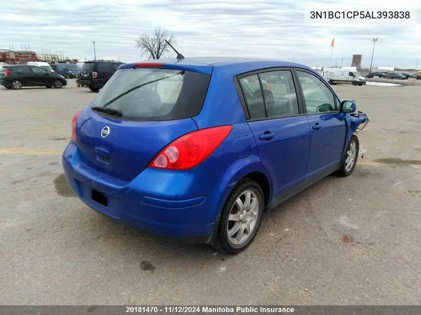 2010 Nissan Versa 1.8 S VIN: 3N1BC1CP5AL393838 Lot: 20181470