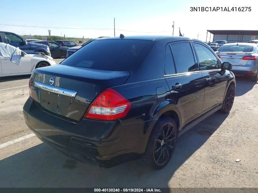 2010 Nissan Versa 1.8S VIN: 3N1BC1AP1AL416275 Lot: 40130240