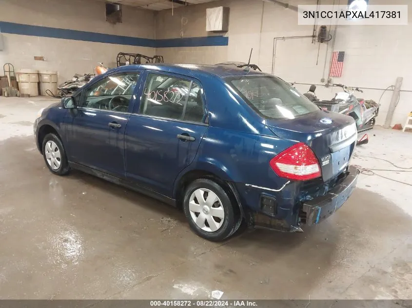 2010 Nissan Versa 1.6 VIN: 3N1CC1APXAL417381 Lot: 40158272