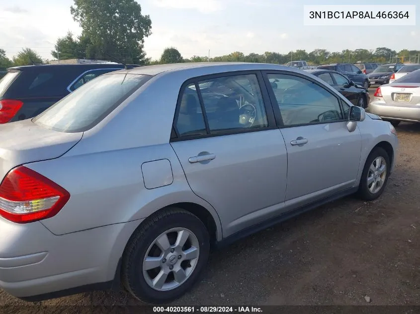 2010 Nissan Versa 1.8Sl VIN: 3N1BC1AP8AL466364 Lot: 40203561