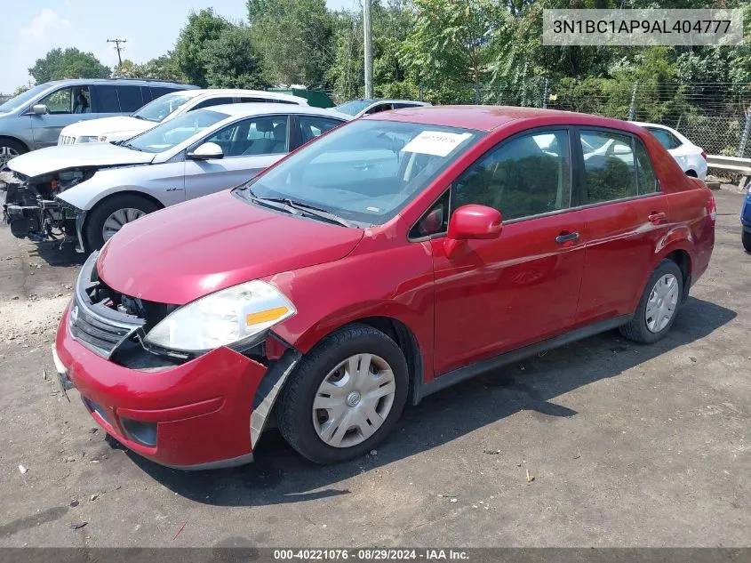 2010 Nissan Versa 1.8S VIN: 3N1BC1AP9AL404777 Lot: 40221076