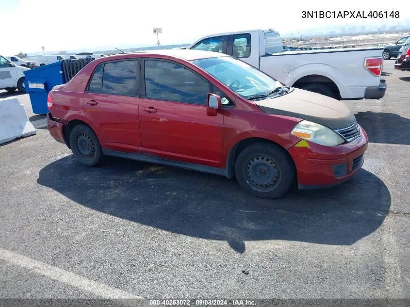 2010 Nissan Versa 1.8S VIN: 3N1BC1APXAL406148 Lot: 40253072