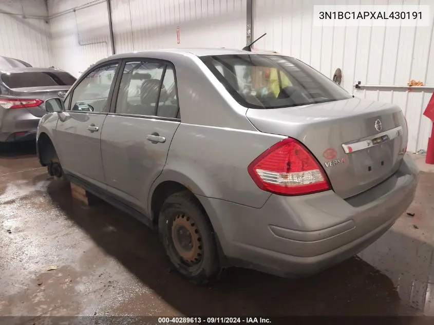 2010 Nissan Versa 1.8S VIN: 3N1BC1APXAL430191 Lot: 40289613