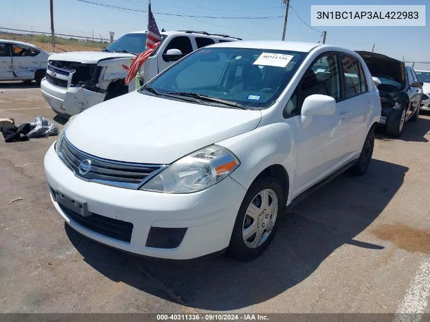 2010 Nissan Versa S/Sl VIN: 3N1BC1AP3AL422983 Lot: 40311336