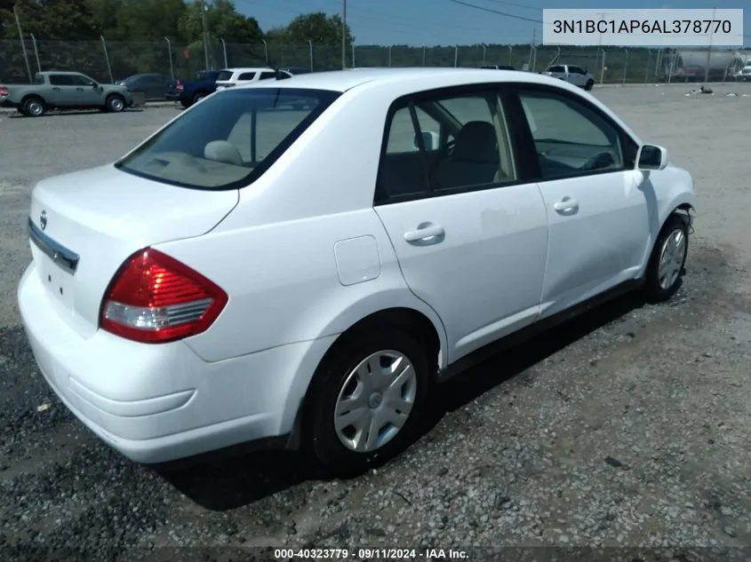 2010 Nissan Versa 1.8S VIN: 3N1BC1AP6AL378770 Lot: 40323779