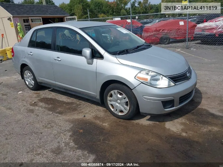 2010 Nissan Versa 1.8S/1.8Sl VIN: 3N1BC1AP1AL411819 Lot: 40355874