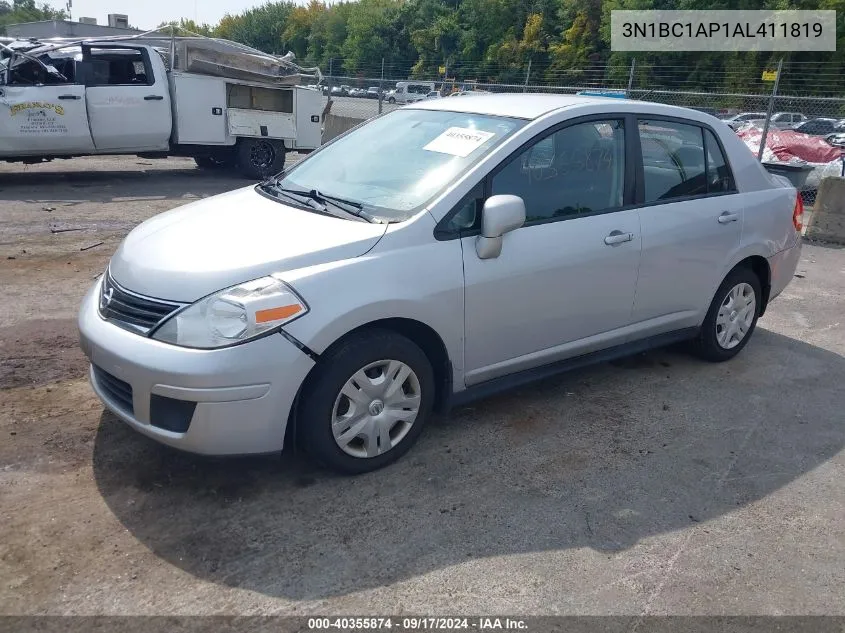 2010 Nissan Versa 1.8S/1.8Sl VIN: 3N1BC1AP1AL411819 Lot: 40355874