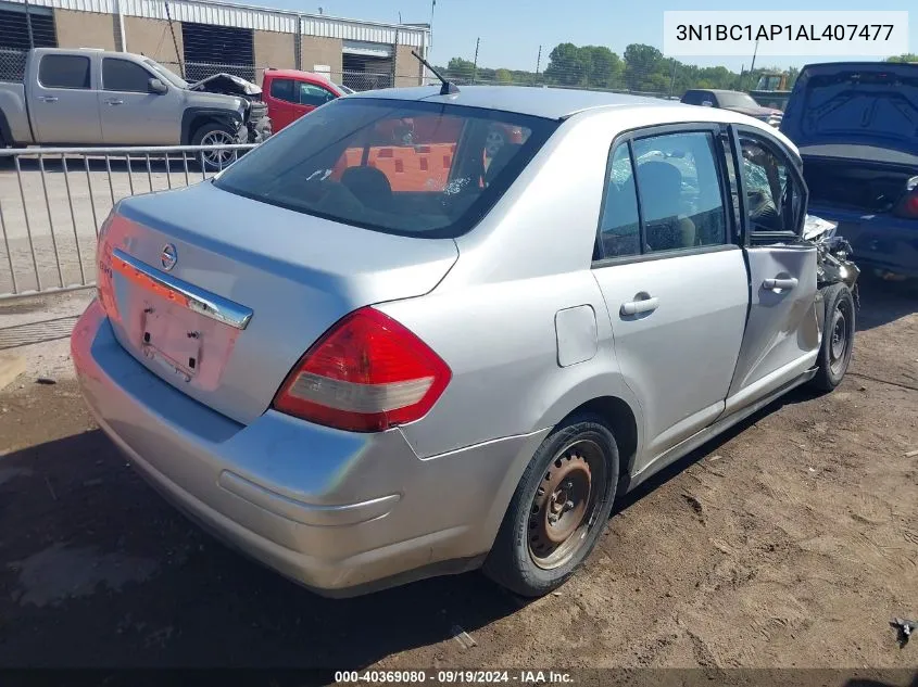 2010 Nissan Versa 1.8S VIN: 3N1BC1AP1AL407477 Lot: 40369080