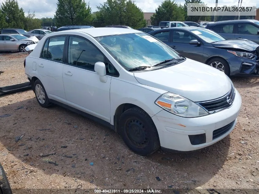 2010 Nissan Versa 1.8S VIN: 3N1BC1AP7AL362657 Lot: 40423911