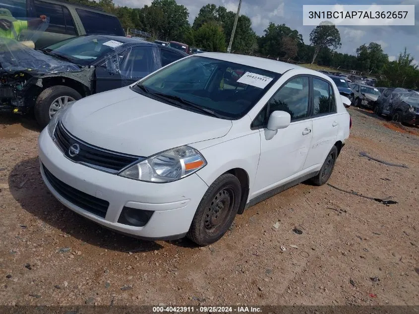 2010 Nissan Versa 1.8S VIN: 3N1BC1AP7AL362657 Lot: 40423911