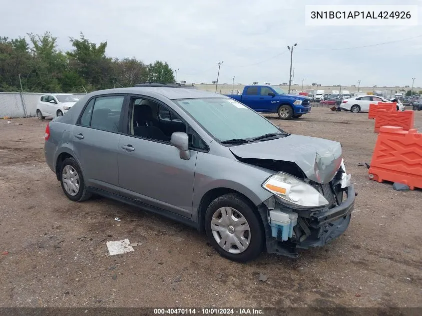 2010 Nissan Versa 1.8S VIN: 3N1BC1AP1AL424926 Lot: 40470114