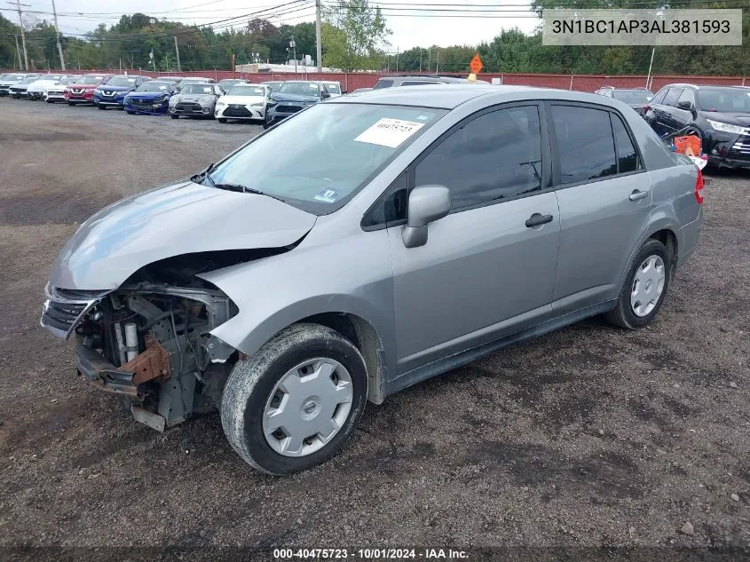 2010 Nissan Versa 1.8S VIN: 3N1BC1AP3AL381593 Lot: 40475723