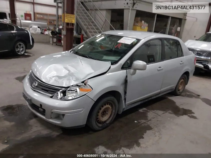 2010 Nissan Versa 1.8S VIN: 3N1BC1AP4AL431577 Lot: 40608051