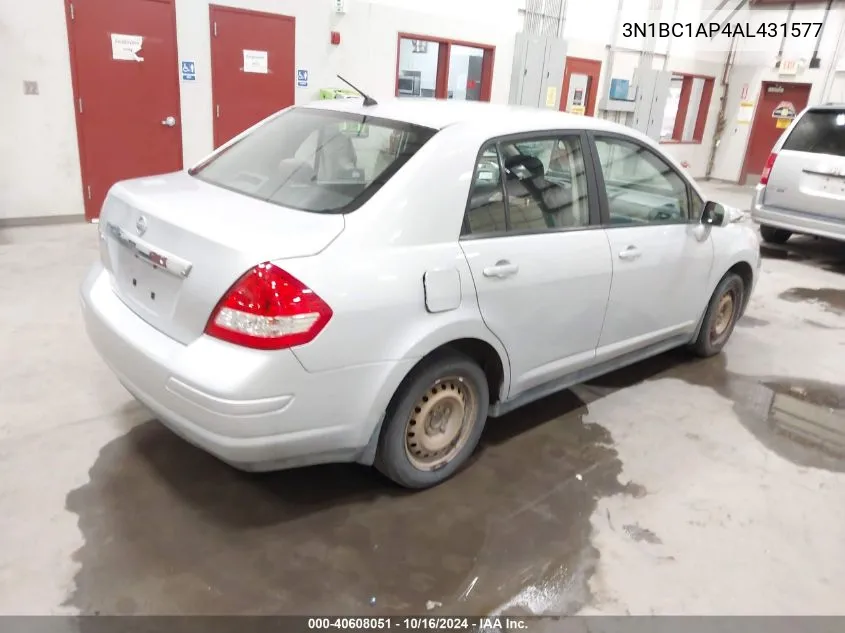 2010 Nissan Versa 1.8S VIN: 3N1BC1AP4AL431577 Lot: 40608051