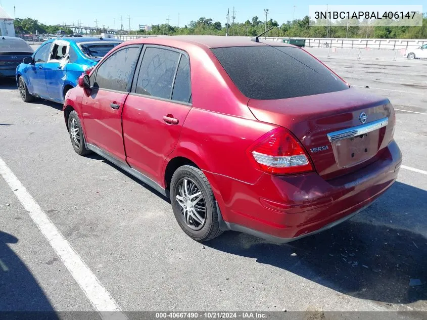 2010 Nissan Versa 1.8S VIN: 3N1BC1AP8AL406147 Lot: 40667490