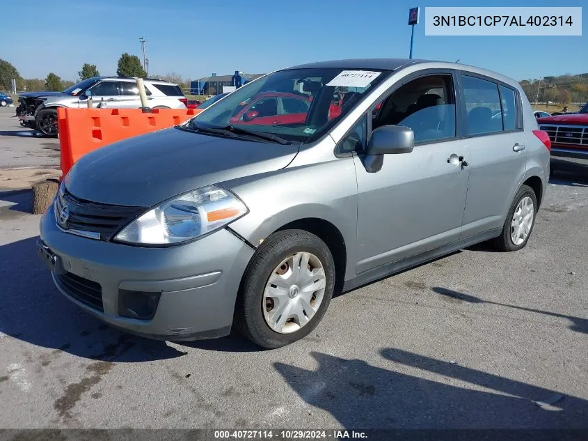 2010 Nissan Versa 1.8S VIN: 3N1BC1CP7AL402314 Lot: 40727114