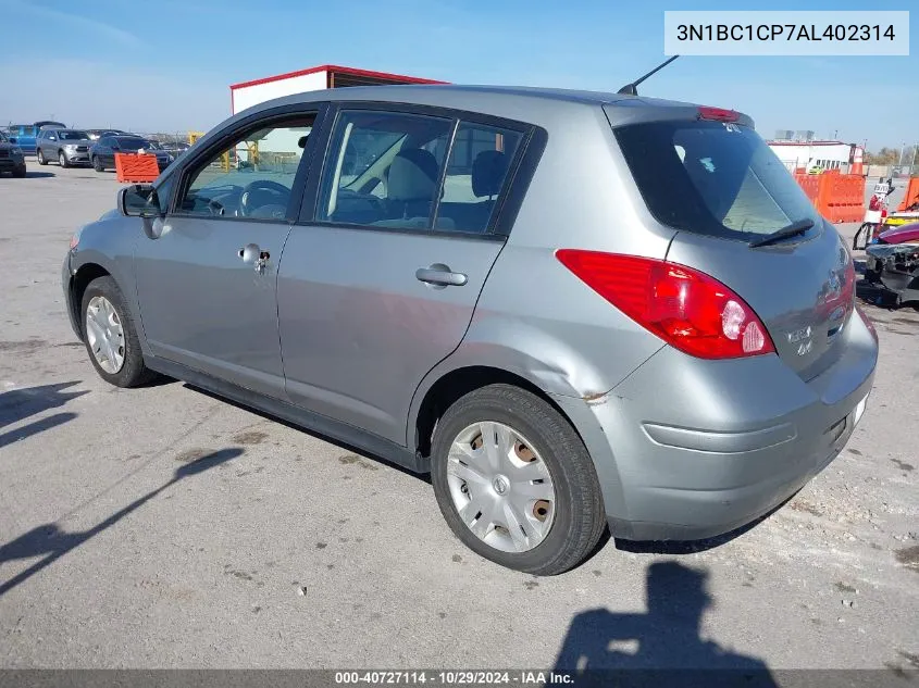 2010 Nissan Versa 1.8S VIN: 3N1BC1CP7AL402314 Lot: 40727114