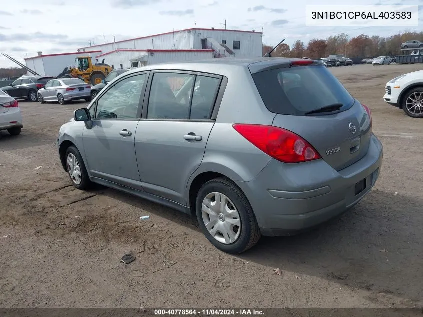 2010 Nissan Versa 1.8S VIN: 3N1BC1CP6AL403583 Lot: 40778564