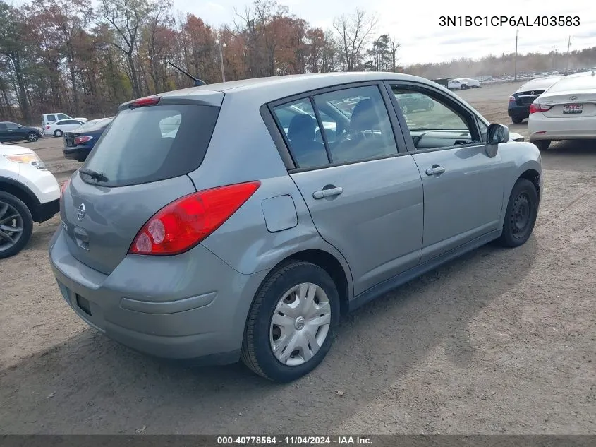 2010 Nissan Versa 1.8S VIN: 3N1BC1CP6AL403583 Lot: 40778564