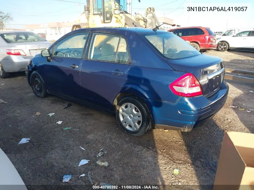 2010 Nissan Versa S/Sl VIN: 3N1BC1AP6AL419057 Lot: 40780392