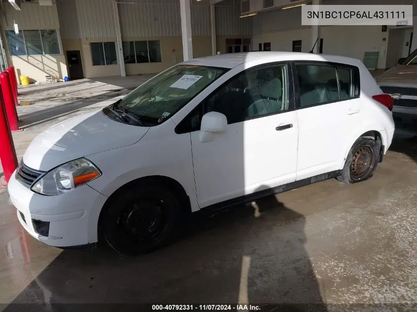 2010 Nissan Versa 1.8S VIN: 3N1BC1CP6AL431111 Lot: 40792331