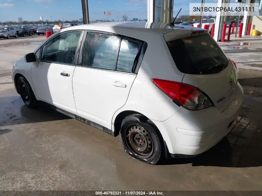 2010 Nissan Versa 1.8S VIN: 3N1BC1CP6AL431111 Lot: 40792331