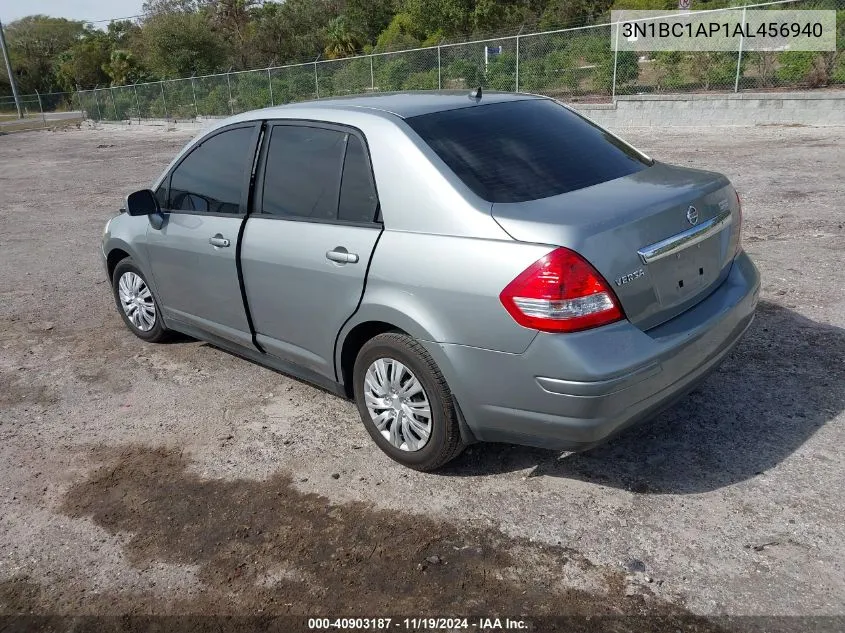 2010 Nissan Versa 1.8S VIN: 3N1BC1AP1AL456940 Lot: 40903187