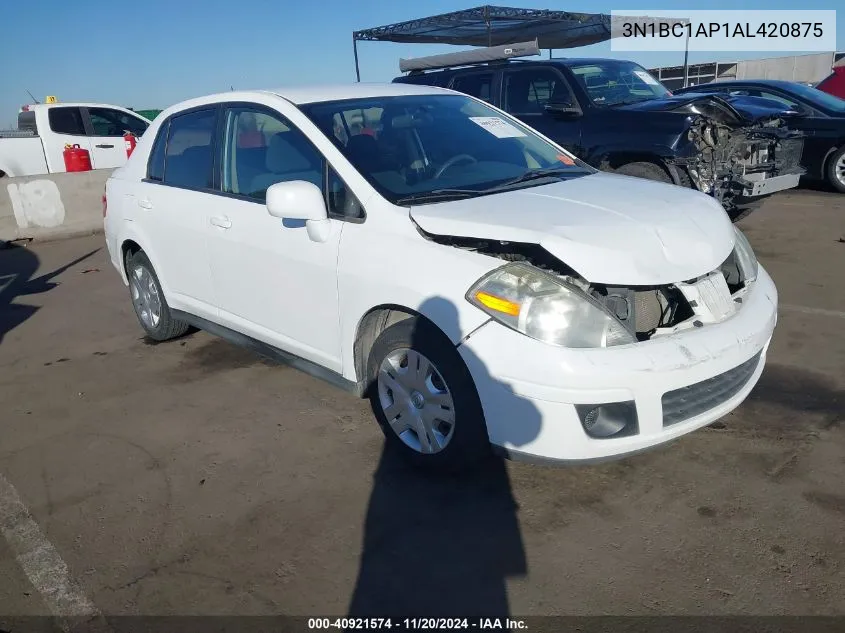 2010 Nissan Versa 1.8S VIN: 3N1BC1AP1AL420875 Lot: 40921574